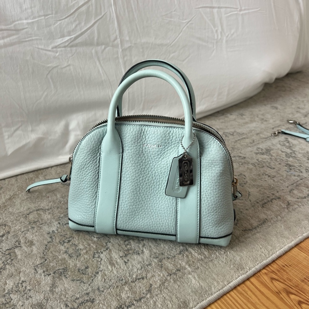 Mint color coach bag